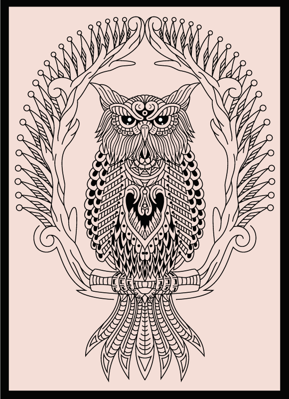 Owl Mandala Design animal mat - TenStickers