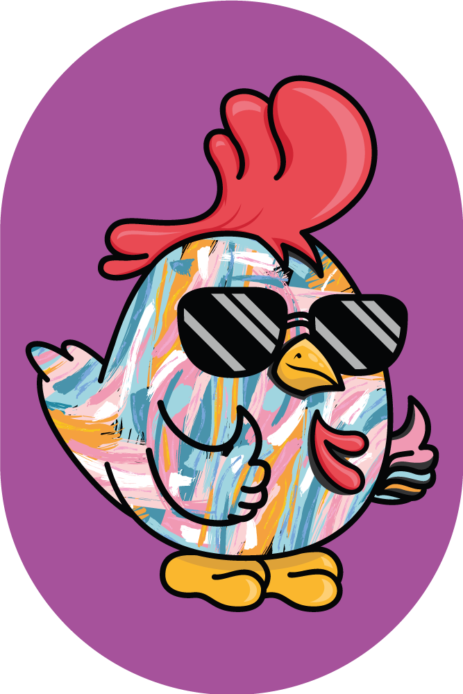 Chic Chicken Character kids rug - TenStickers