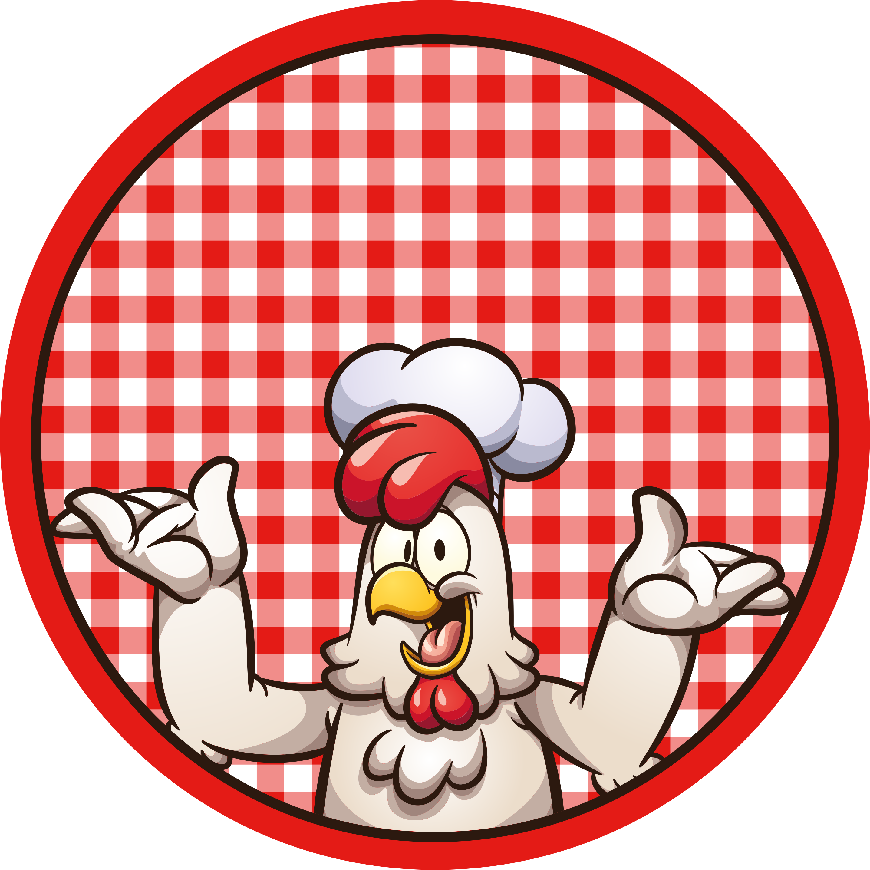 Cheerful Chicken Chef kitchen mat - TenStickers