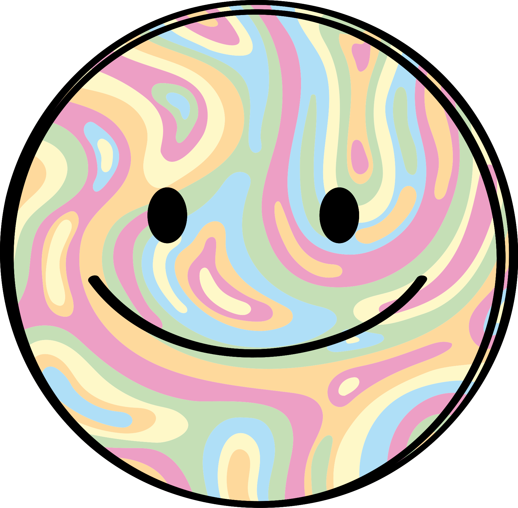 Happy Smile Circle teenage bedroom rug - TenStickers