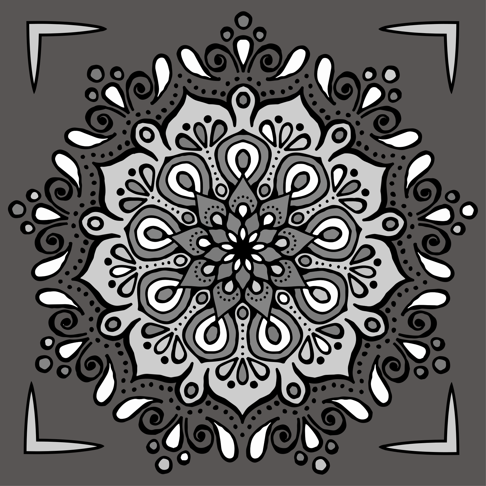 Elegant motif on grey mandala rug - TenStickers