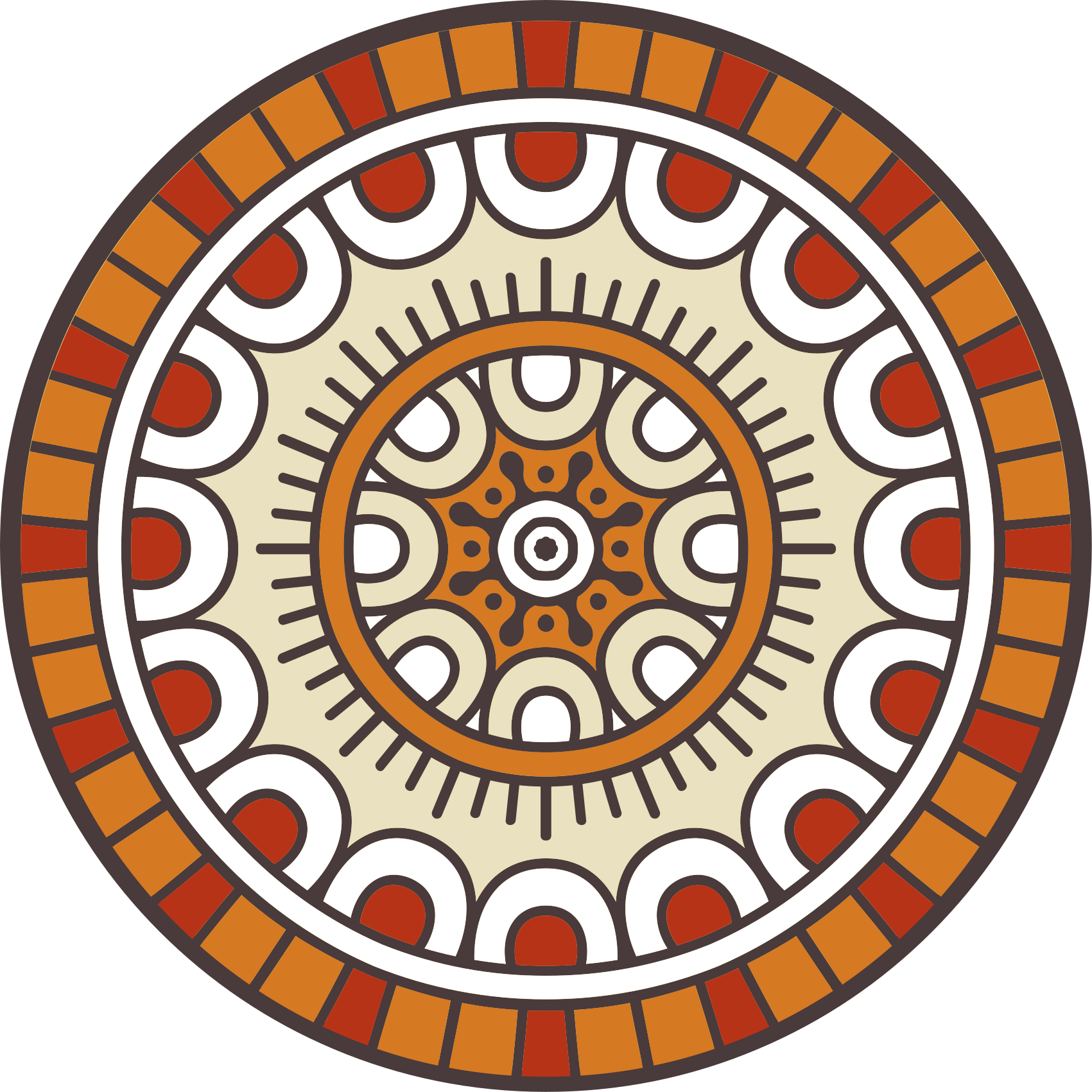 Circular Patterned Motif mandala rug - TenStickers