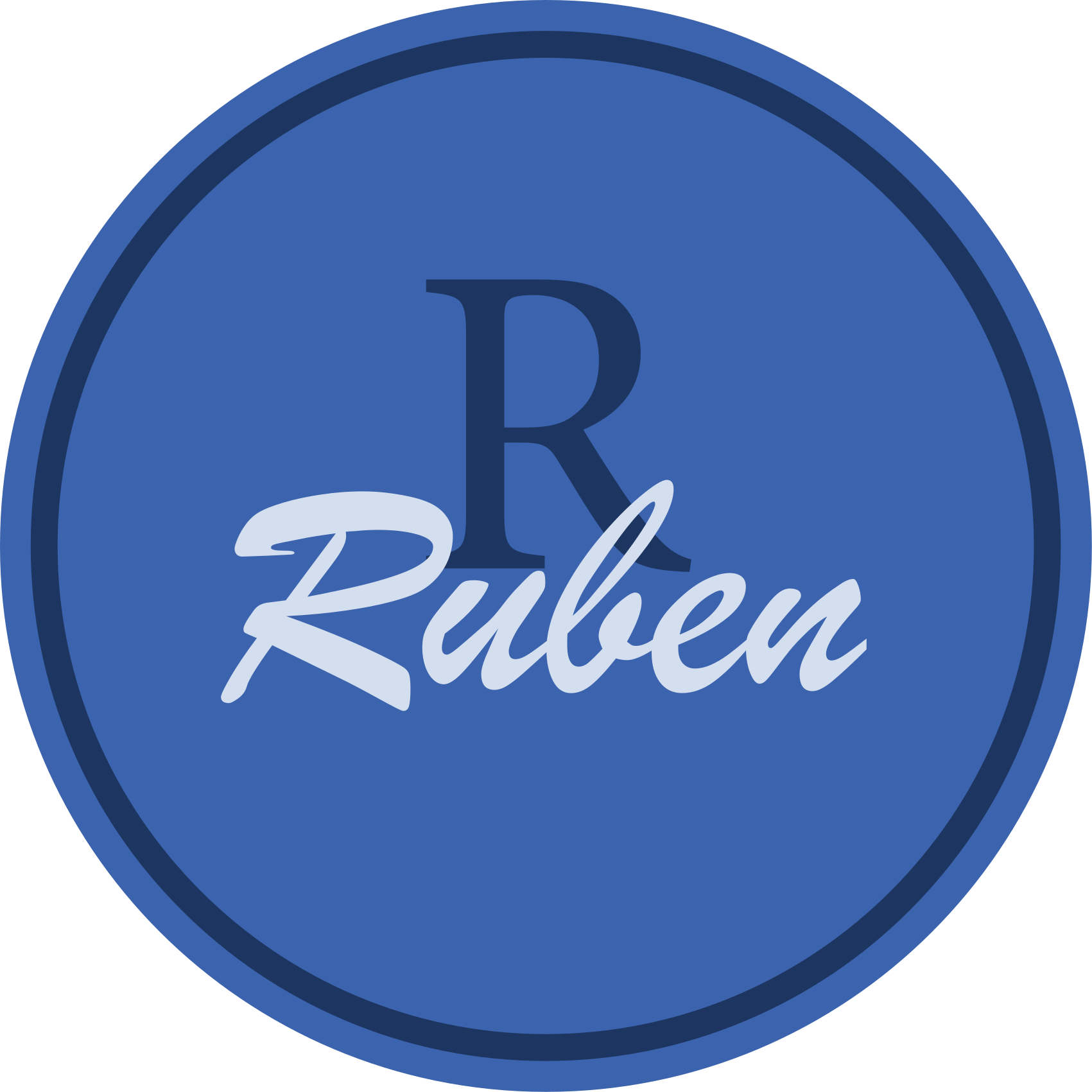 Blue background with initial personalised mat - TenStickers