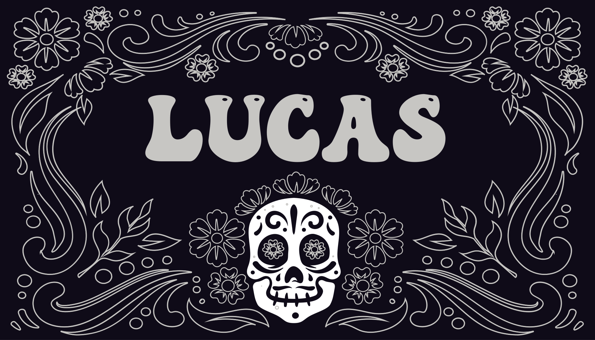 Skull design with name halloween rugs - TenStickers