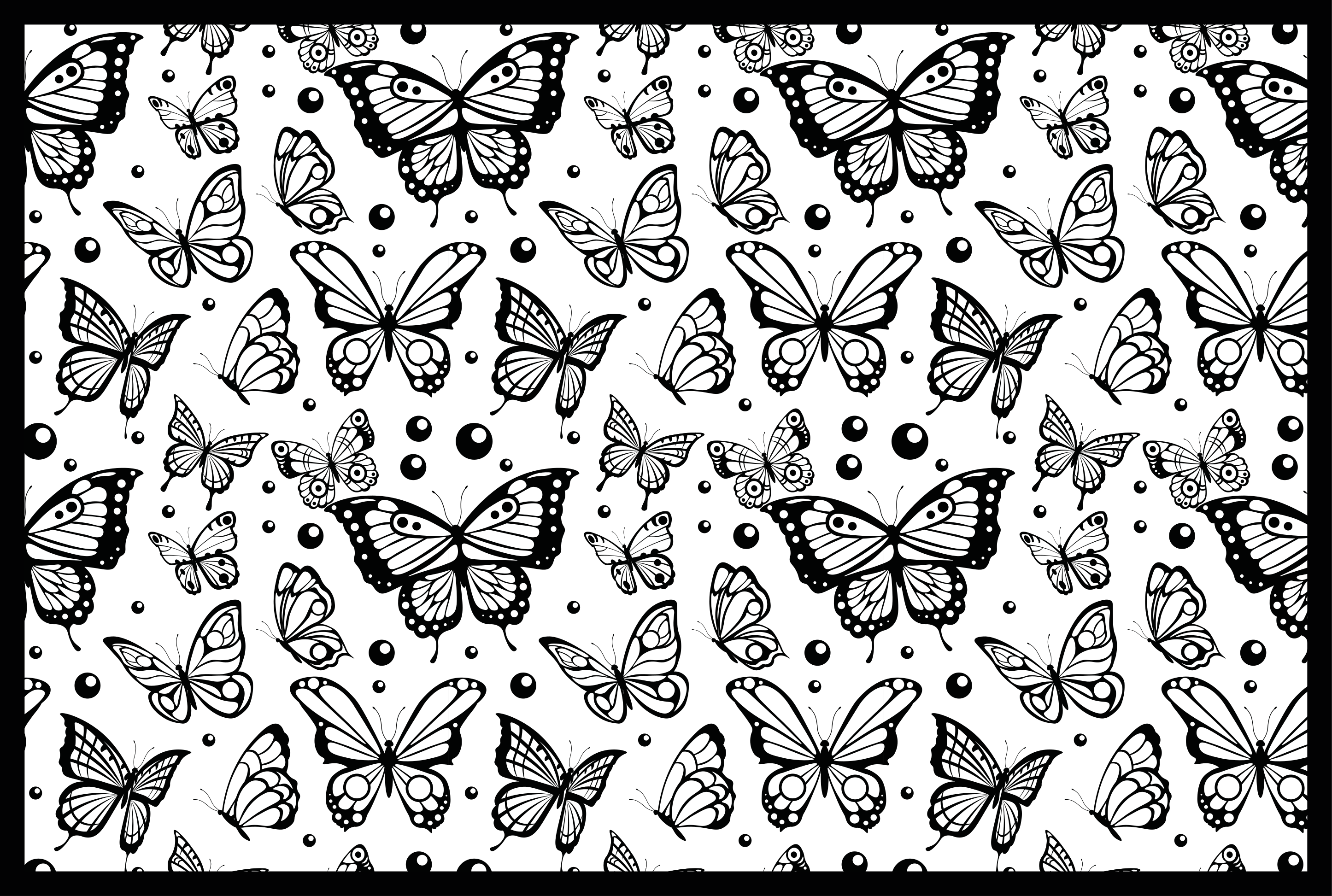 Black Butterfly Pattern floral rug - TenStickers