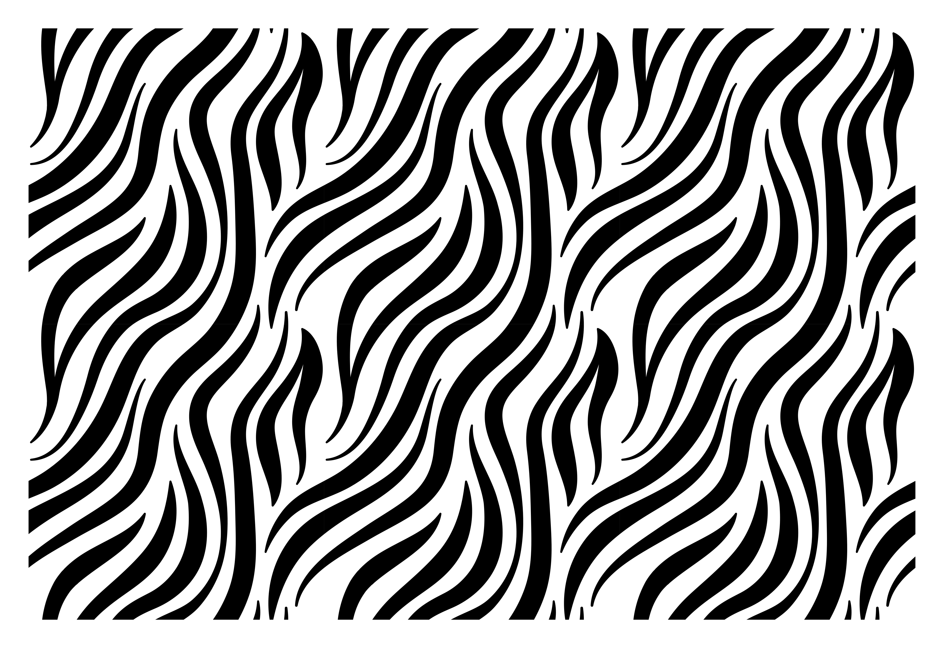 Wavy black lines animal print rug - TenStickers