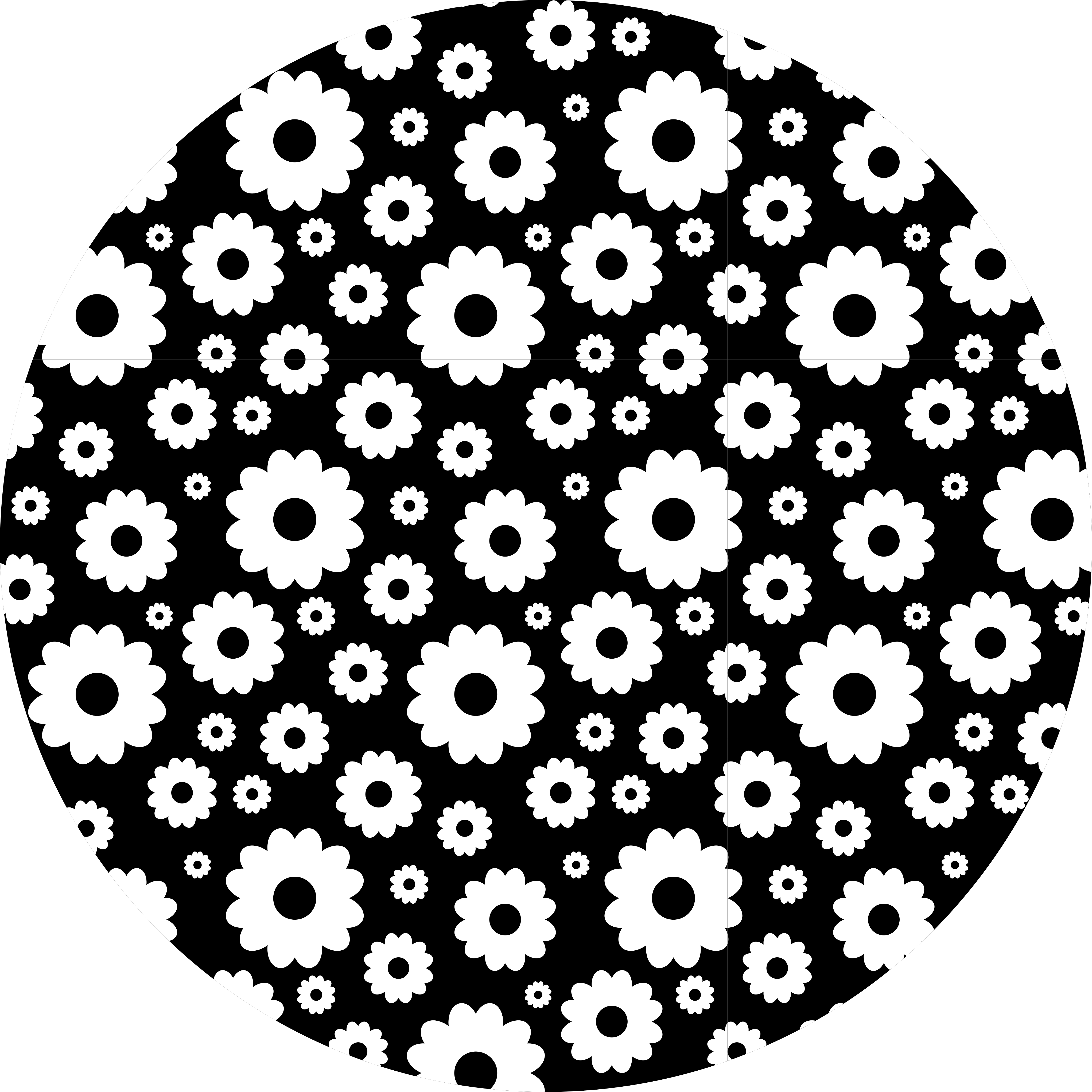 BLACK FLOWER PATTERN floral rug - TenStickers