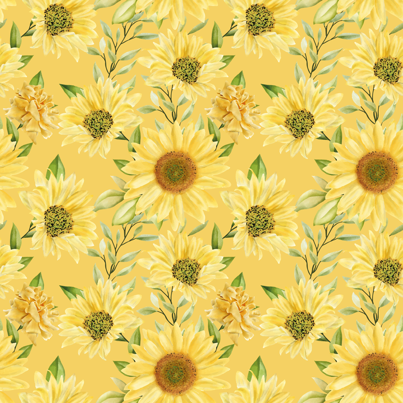 Sunflower Emblem floral rug - TenStickers