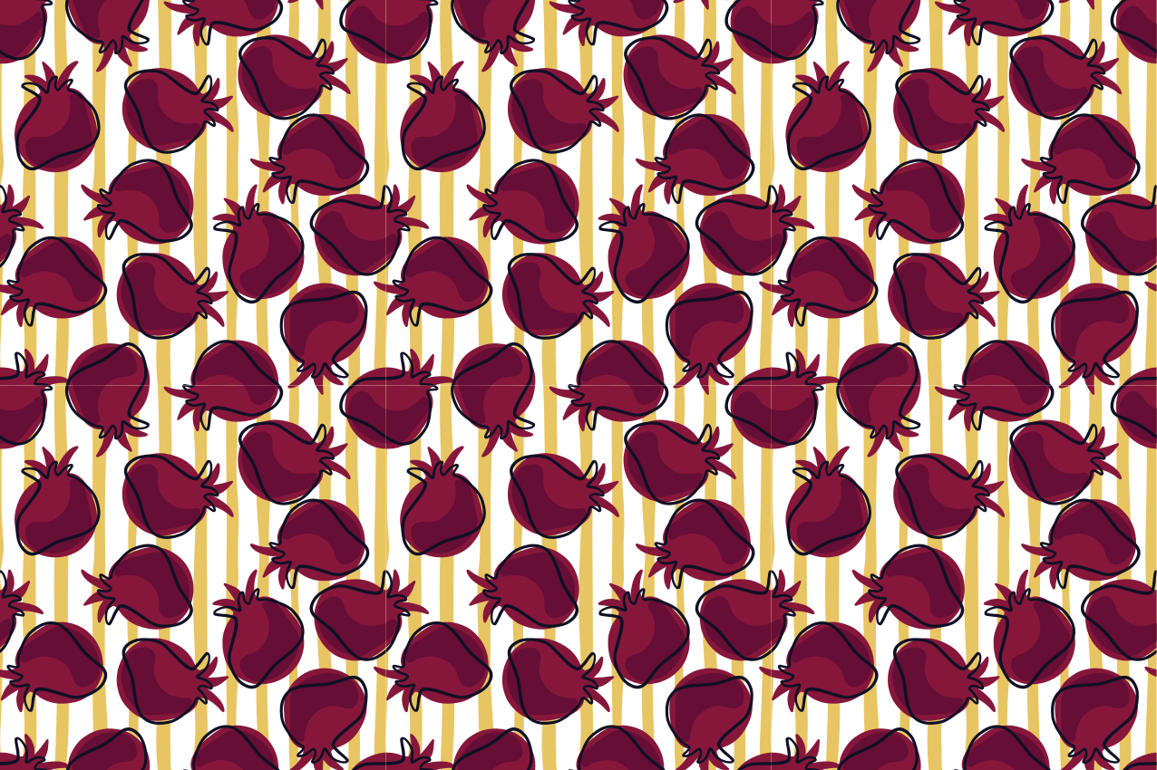 Pomegranate pattern kitchen mat - TenStickers