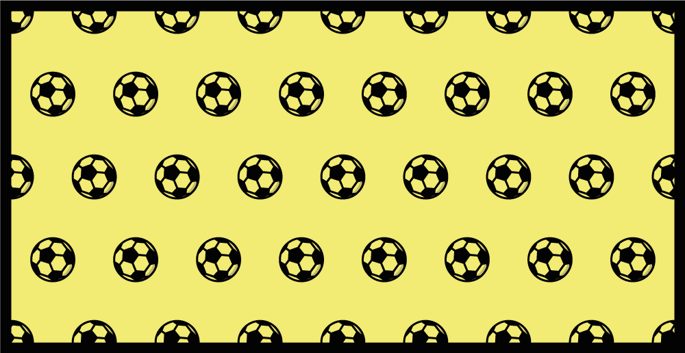 Yellow Soccer Pattern game rug - TenStickers