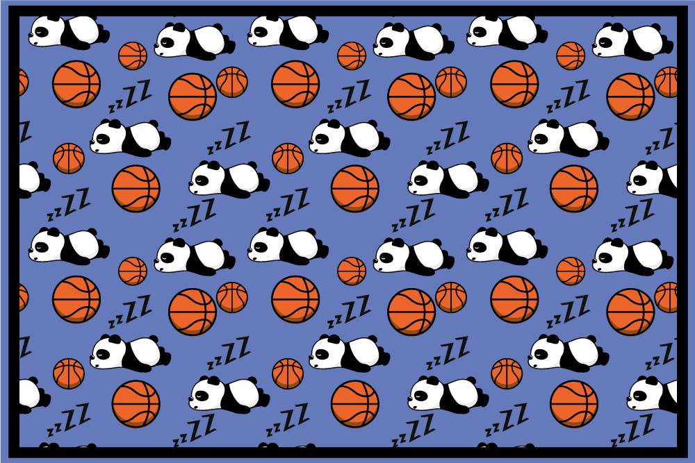 Sleeping Panda Sports kids rug - TenStickers