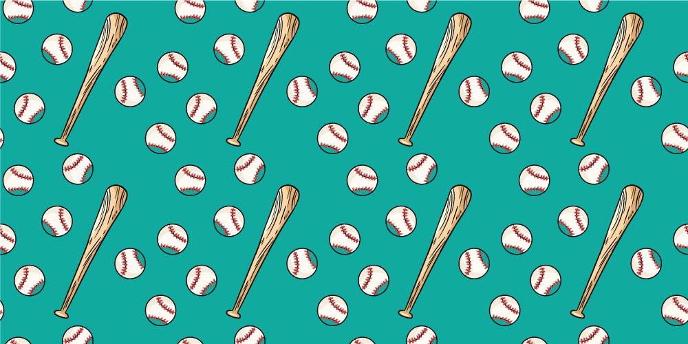 Baseball Pattern Fun game rug - TenStickers