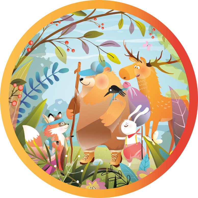 Forest Friends Gathering kids carpet - TenStickers