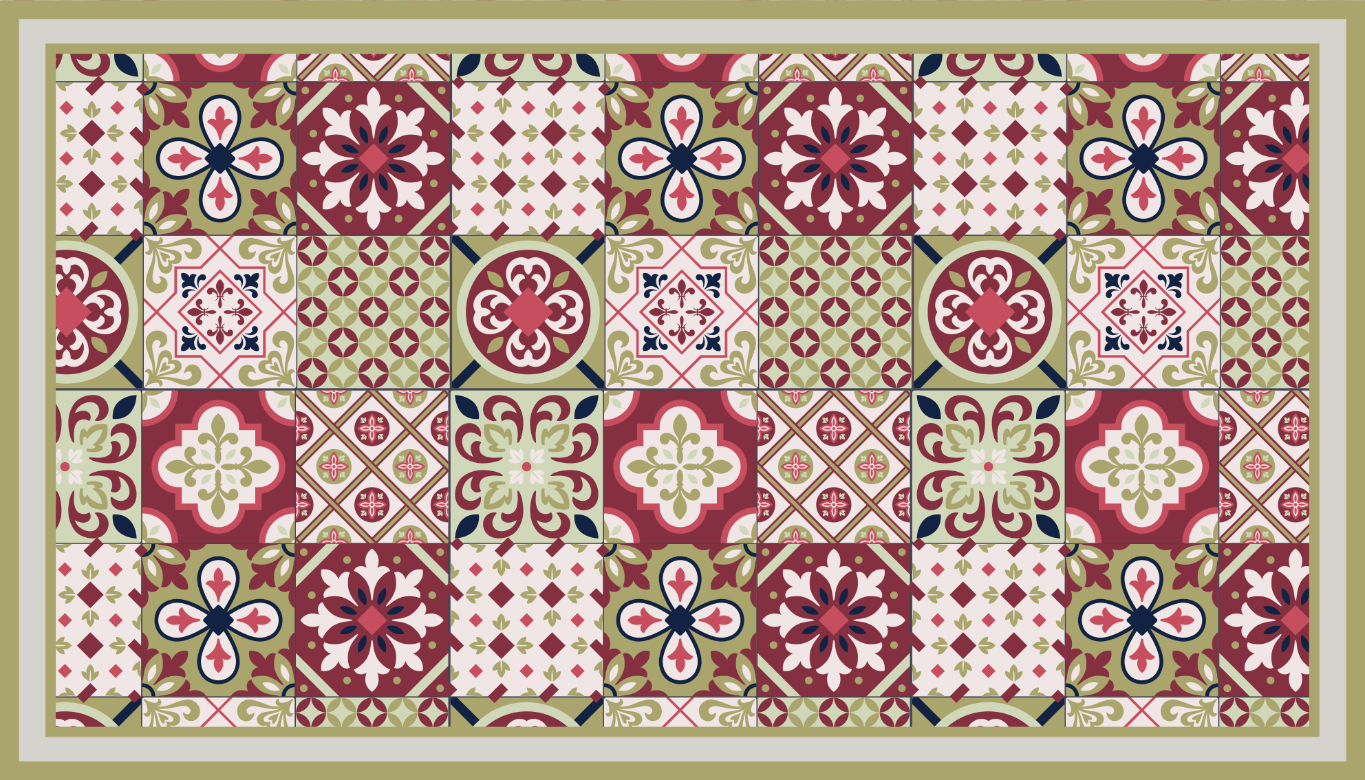 Colorful Patterned Motifs bathroom mat - TenStickers