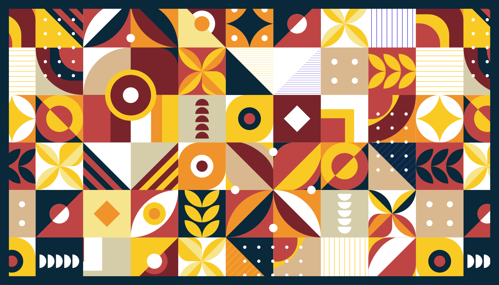 Abstract multicolor mosaic tile carpet - TenStickers