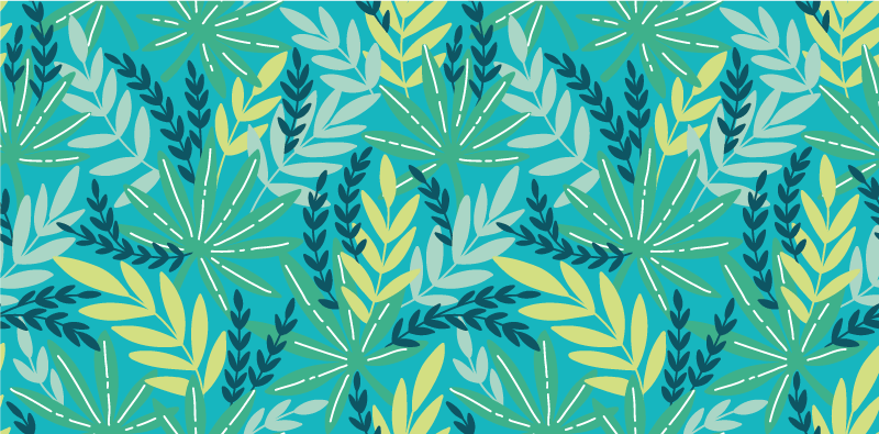 Leafy tropical palette nature rug - TenStickers