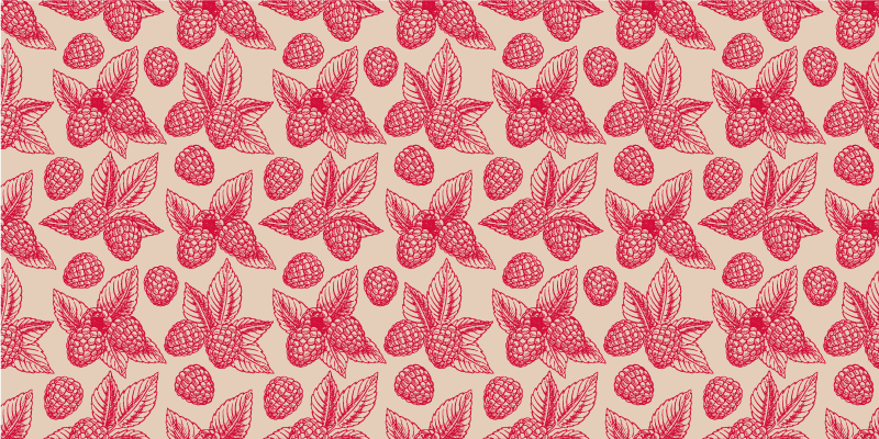 Raspberry leaf pattern kitchen mat - TenStickers