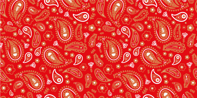 Vibrant Paisley Print mosaic rug - TenStickers