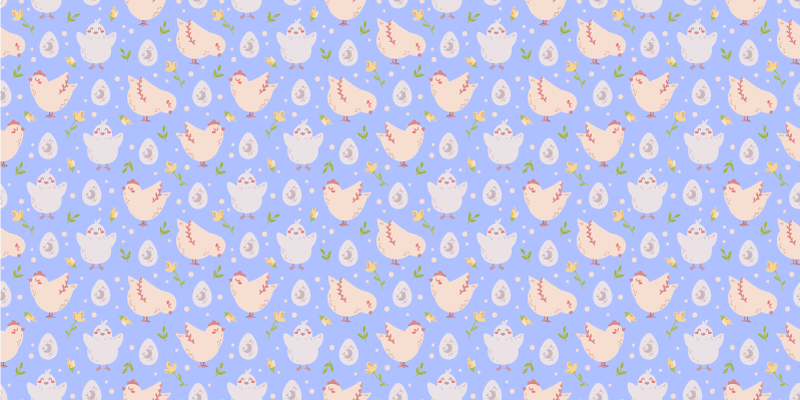 Delightful Chickens Motif kids rug - TenStickers