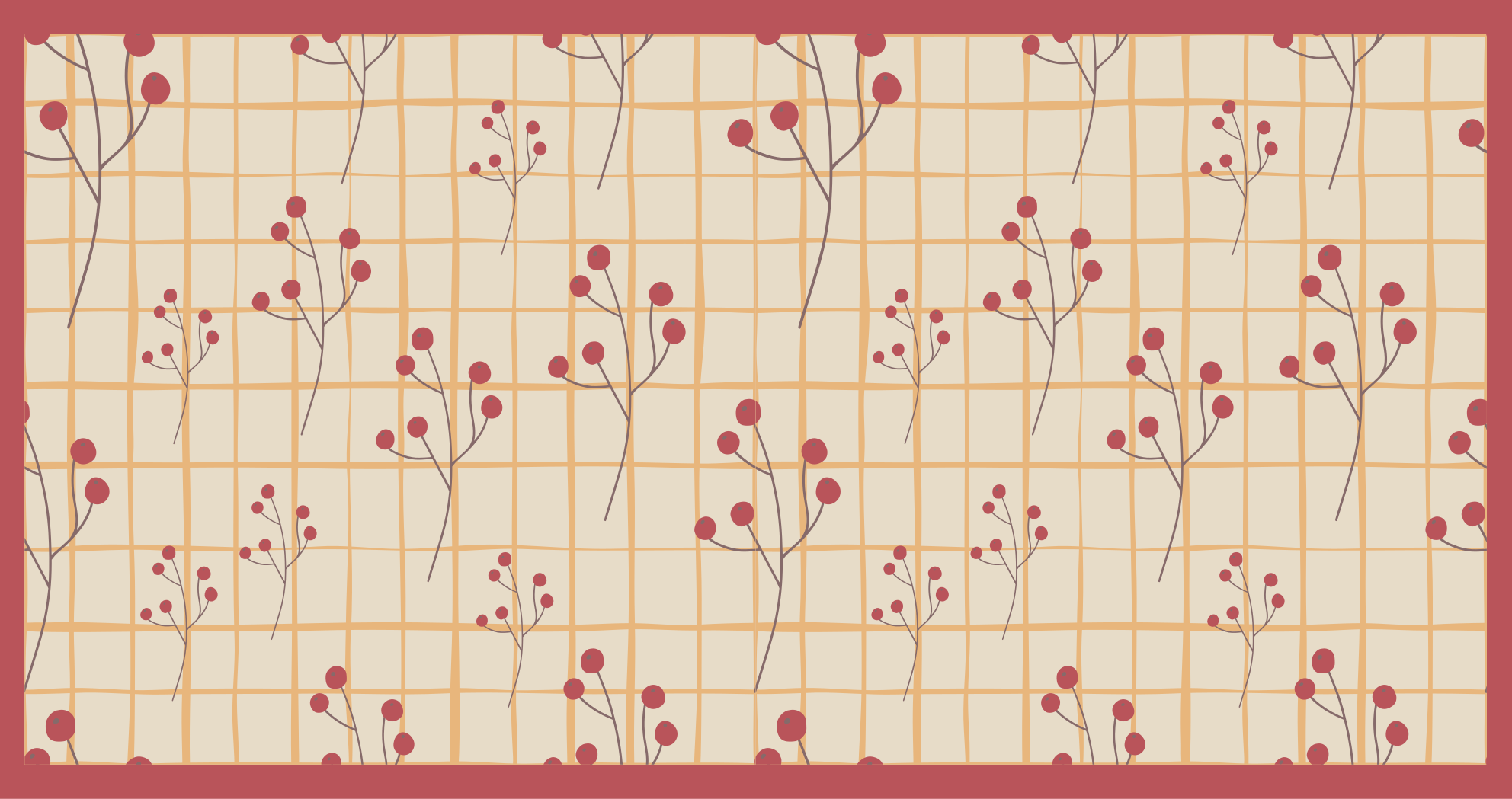 Squarred grid pattern floral rug - TenStickers