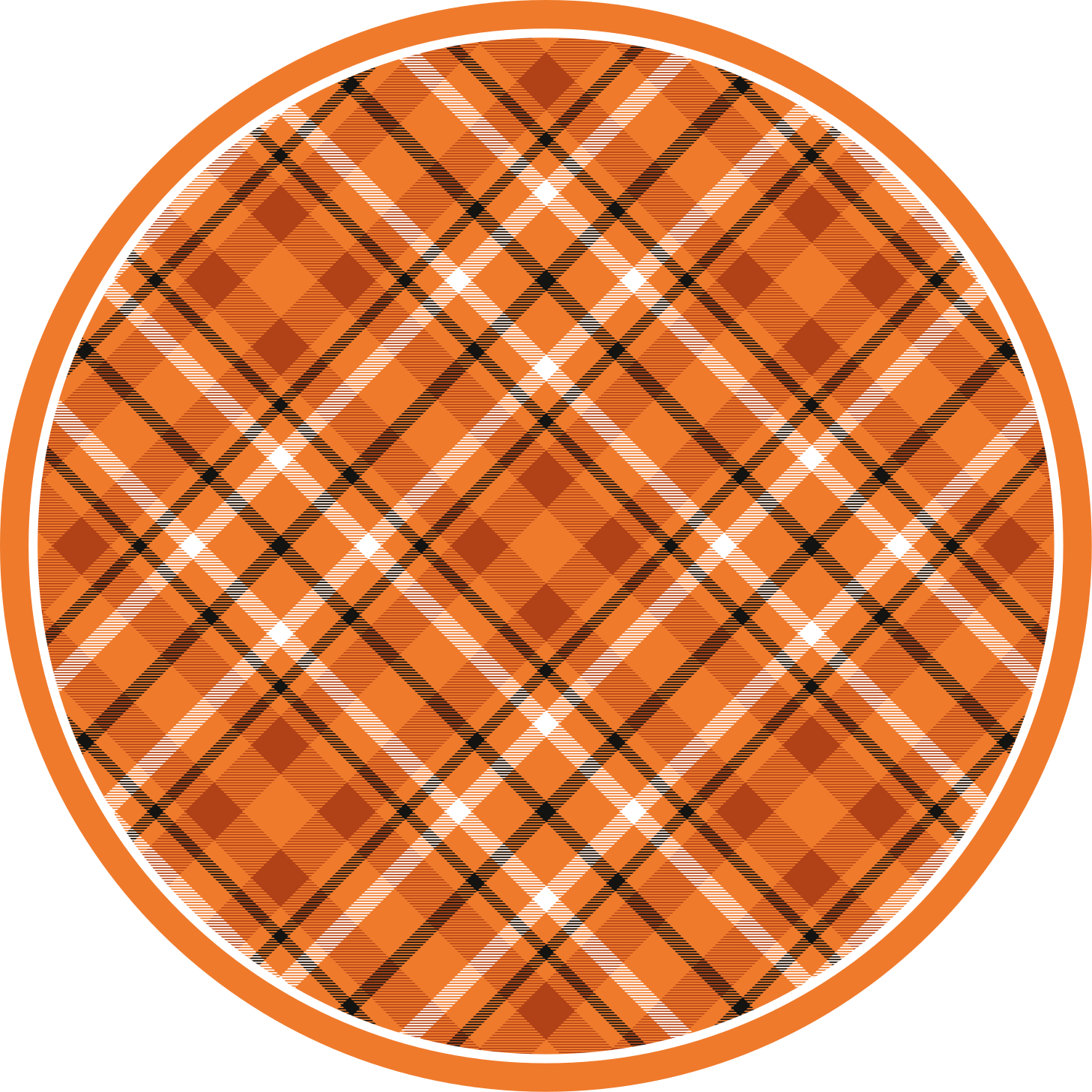Plaid Pattern Charm circular rug - TenStickers