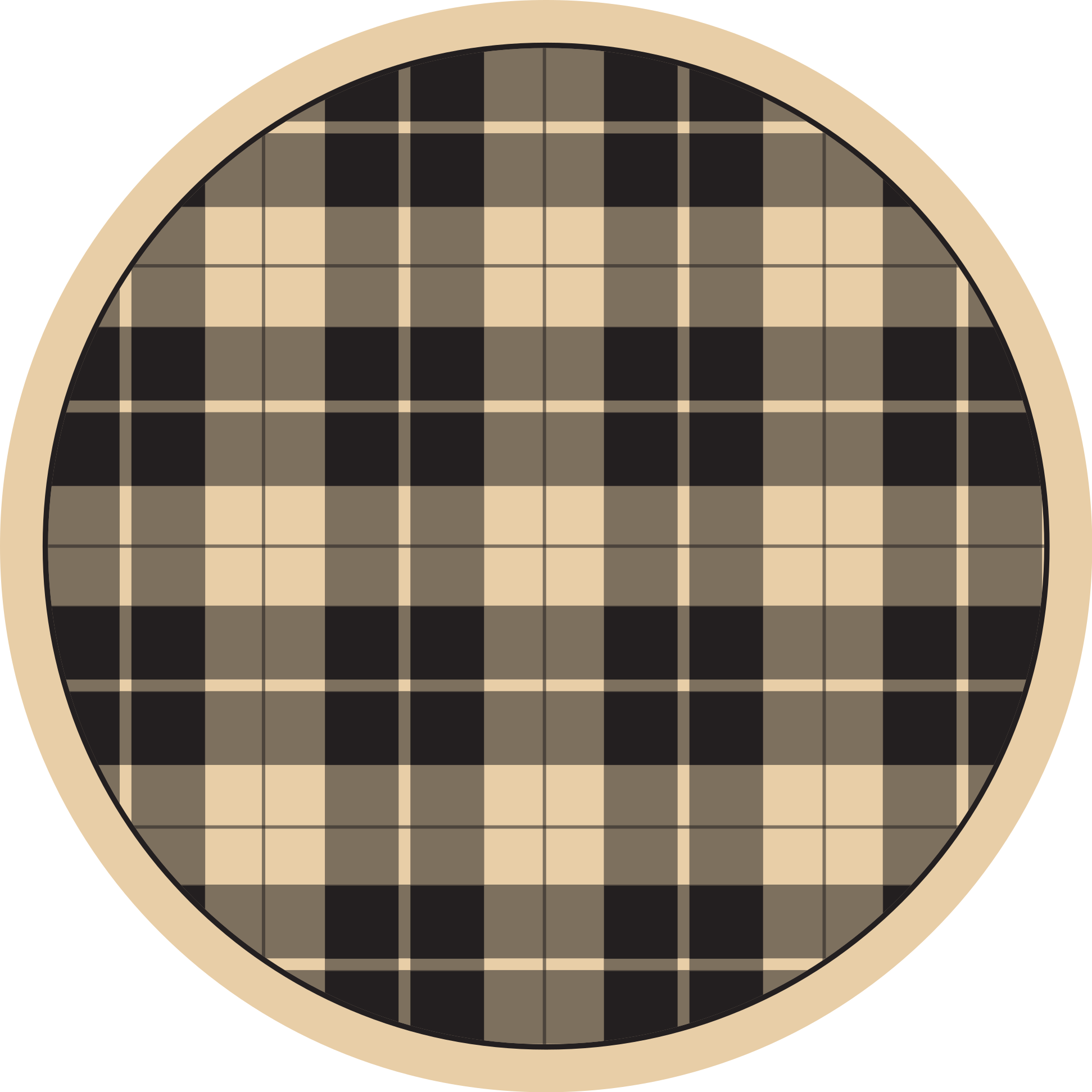 Plaid Configuration circular rug - TenStickers