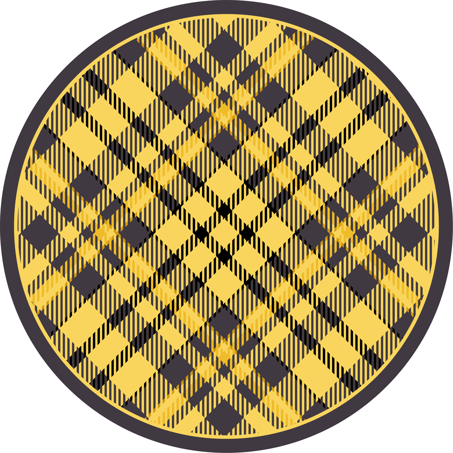 Yellow checkered kitchen vinyl mat - TenStickers