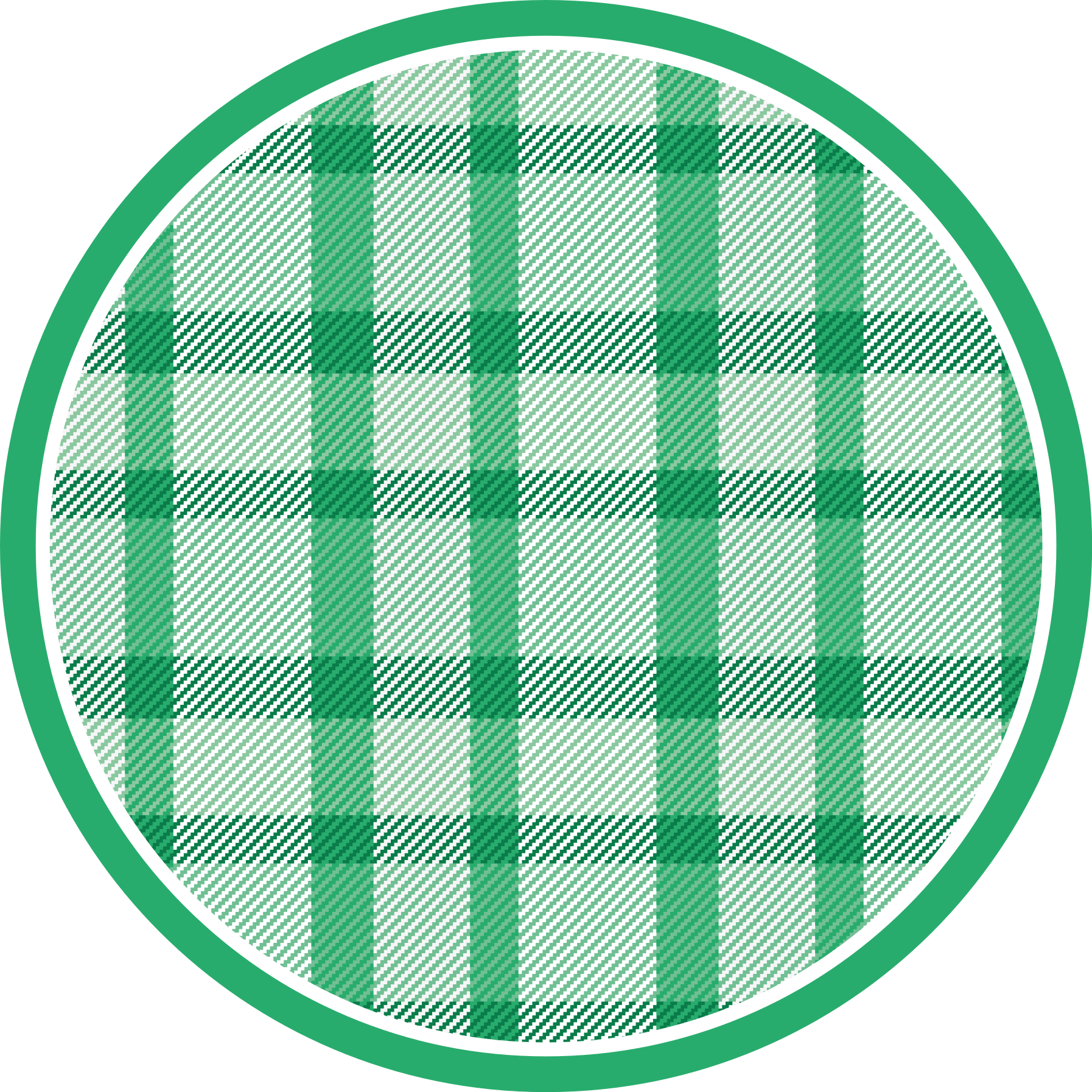 Green Plaid Pattern circular rug - TenStickers