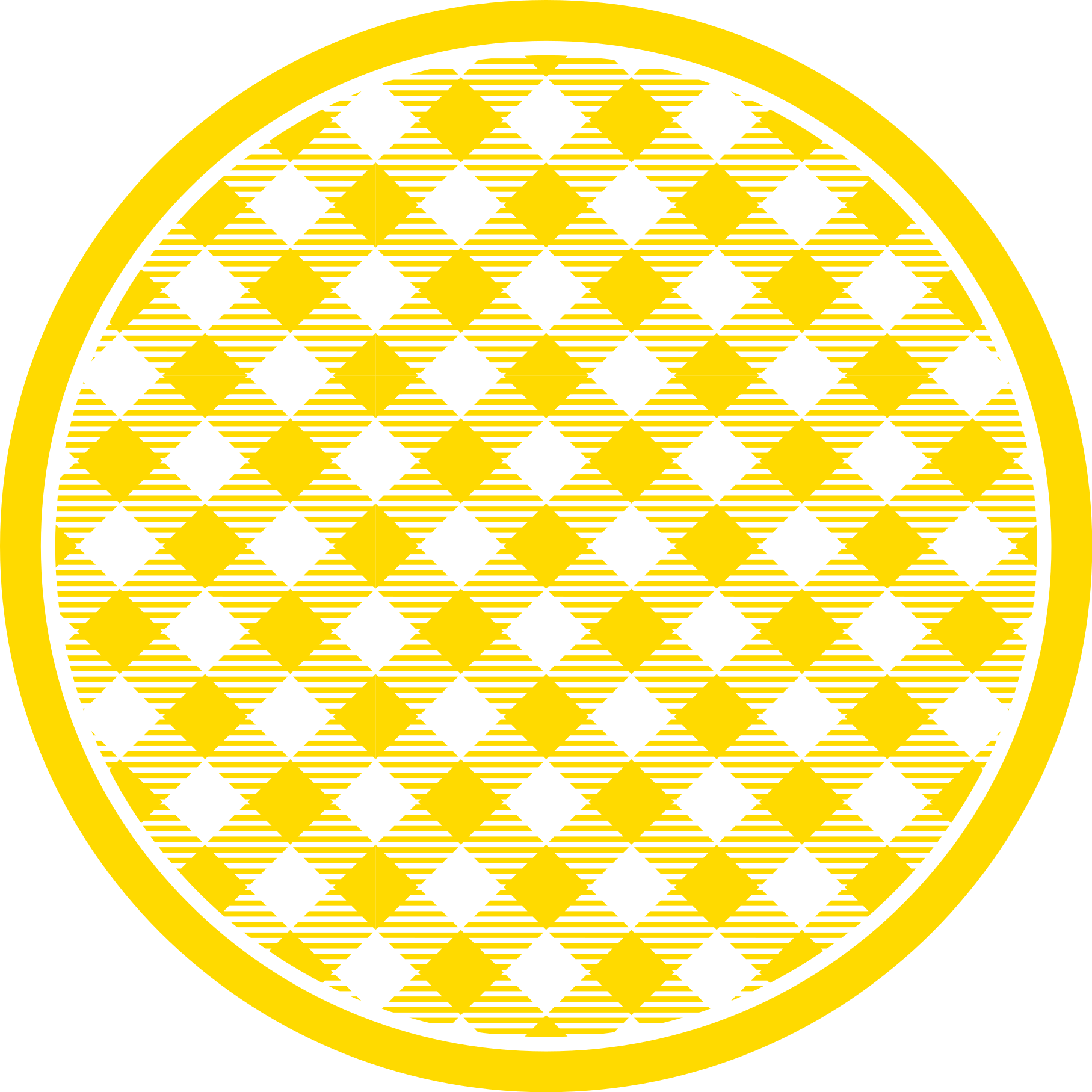 White and yellow patterned squares circular rug - TenStickers