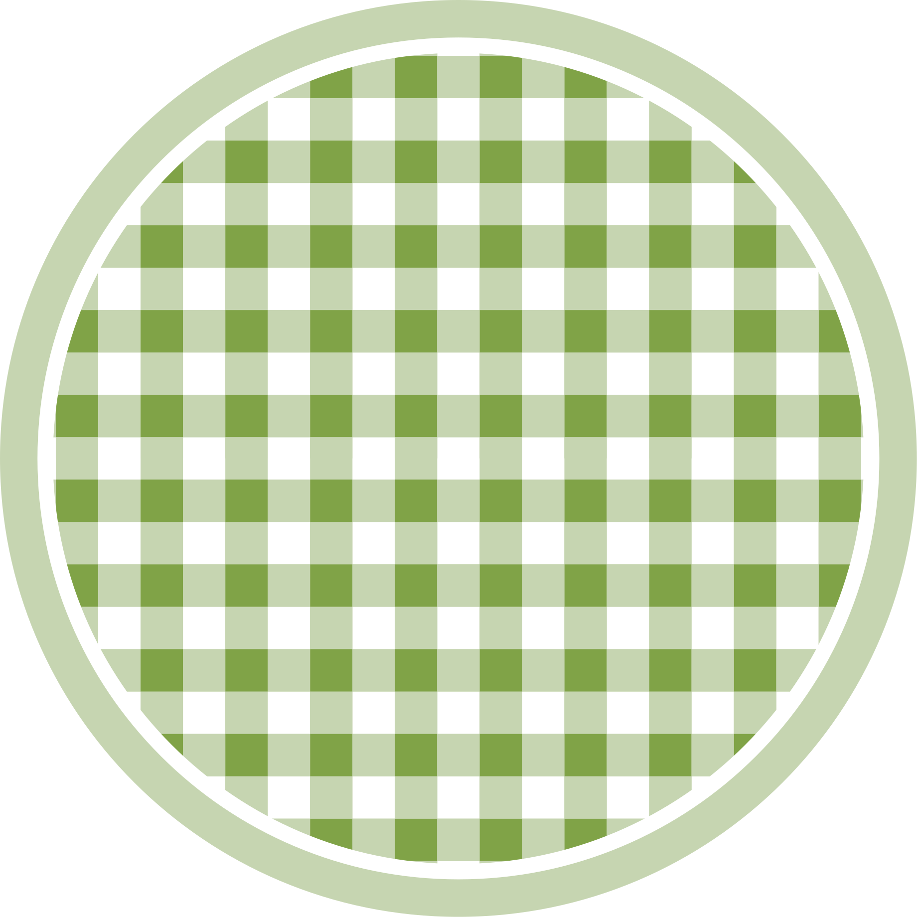 Green Checkered Motif circular rug - TenStickers