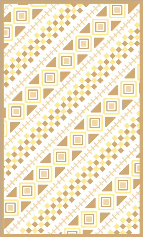 Yellow pattern mosaic geometric rug - TenStickers