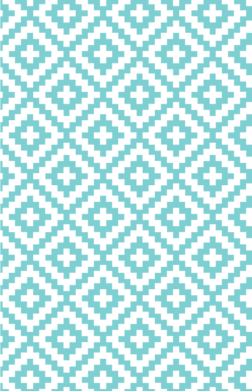 Turquoise Pattern geometric rug - TenStickers