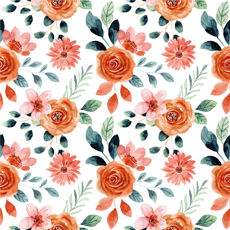 Blooming Delight floral rug - TenStickers