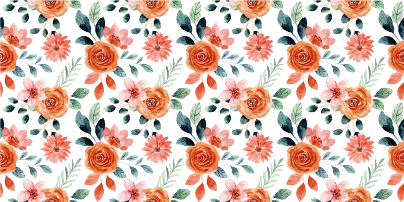 Delightful Botanical Motif floral rug - TenStickers