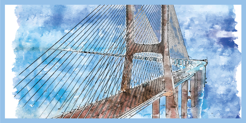Bridge Illustration living room rug - TenStickers