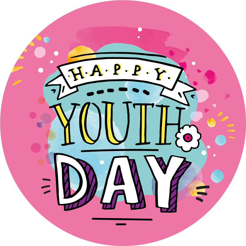 Happy youth day quote rug - TenStickers