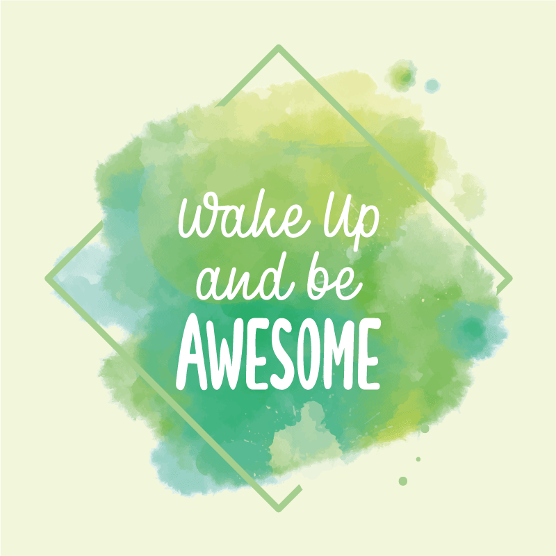 Wake up awesome quote rug - TenStickers