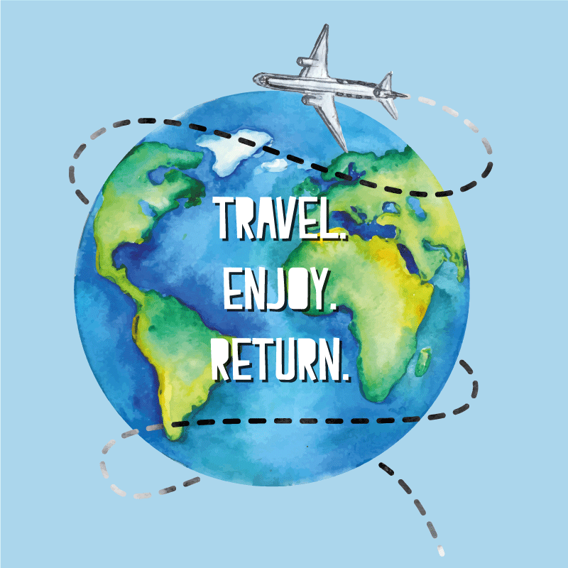 Travel enjoy return quote rug - TenStickers
