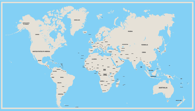 Global simple design map rug - TenStickers