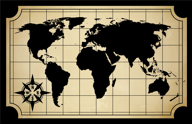 Map rug with world map design - TenStickers