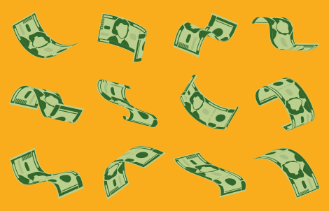 Money Flow Pattern modern rug - TenStickers