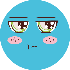 Blue cartoon face with green eyes bedroom rug - TenStickers