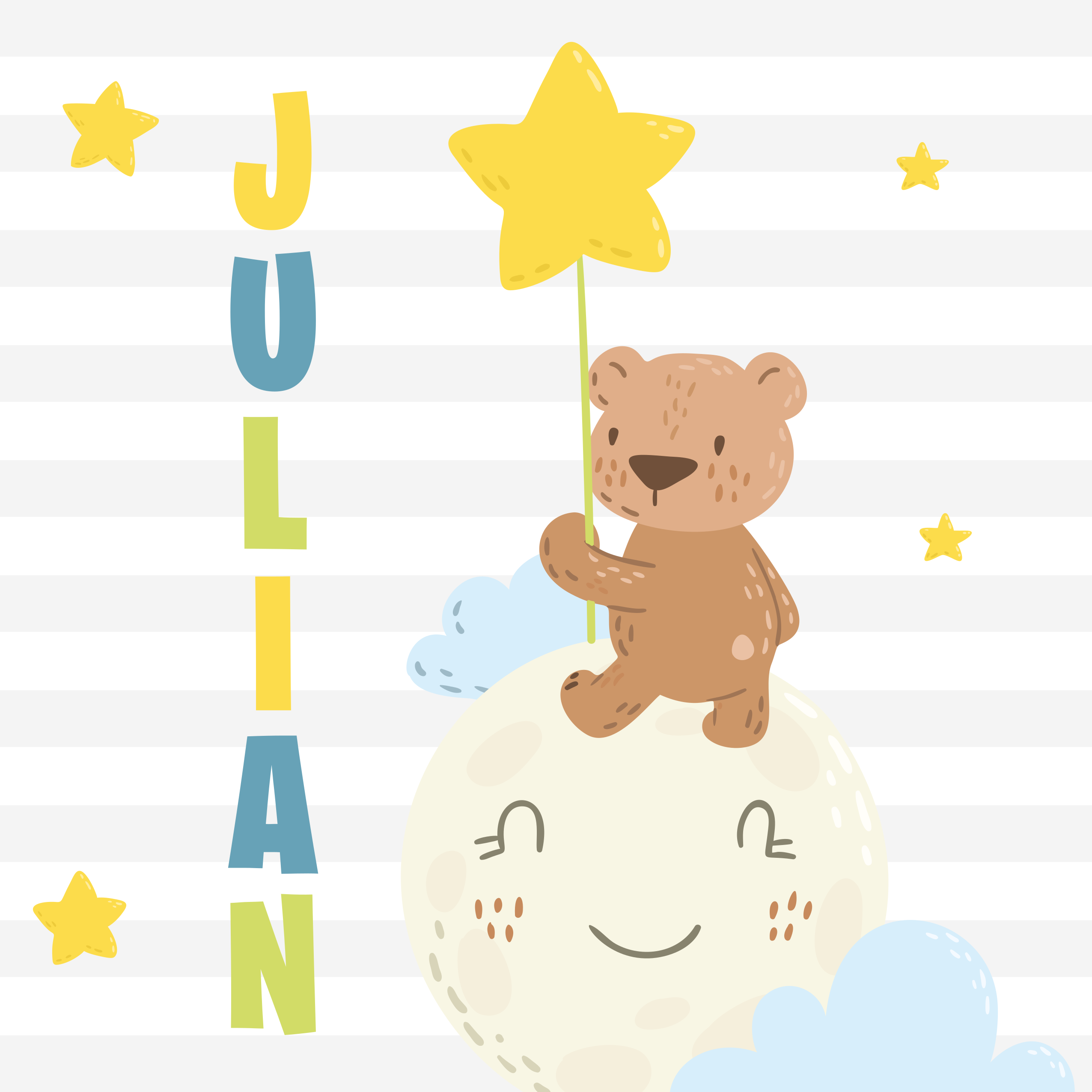 Bear with Star custom floor mat - TenStickers