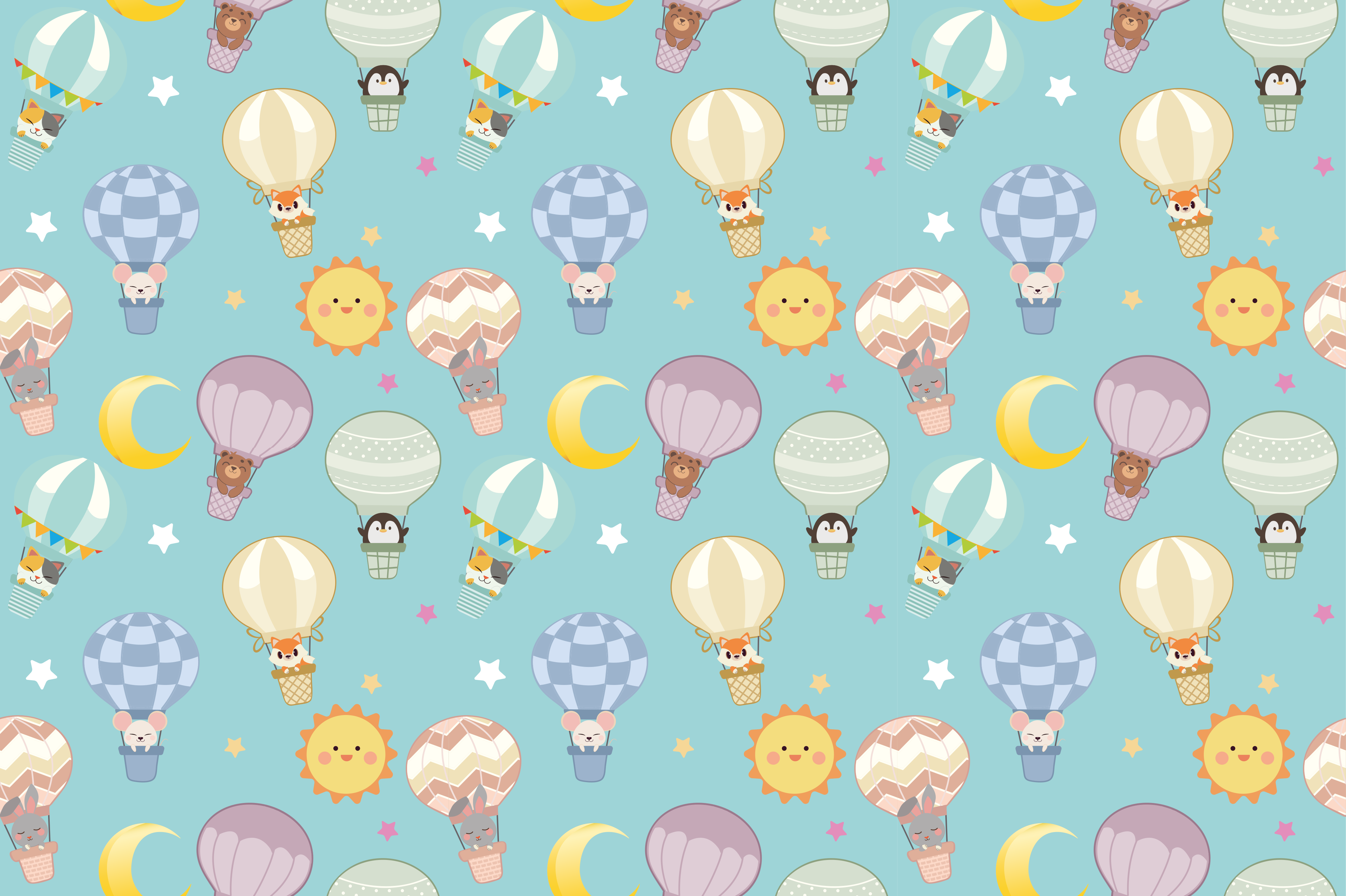 Whimsical Hot Air nursery rug - TenStickers