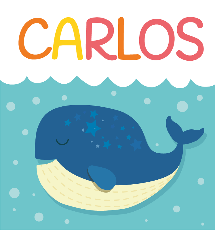 Whimsical Whale Scene custom floor mat - TenStickers