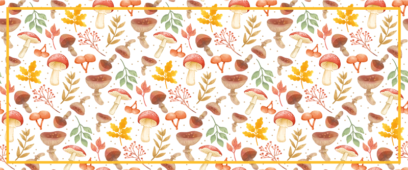 Hand painted mushroom kitchen floor tiles - TenStickers
