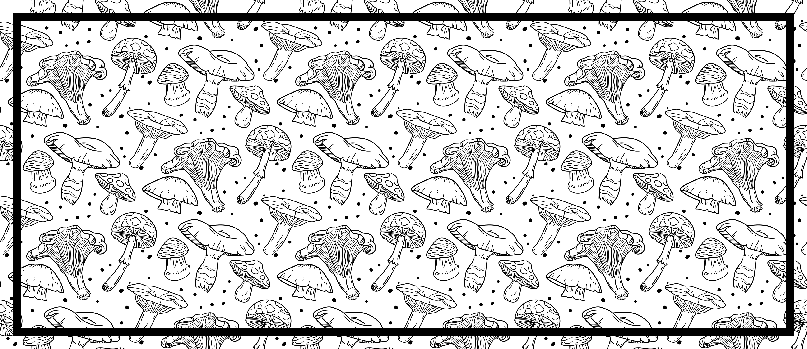 Mushroom Motifs nature rug - TenStickers