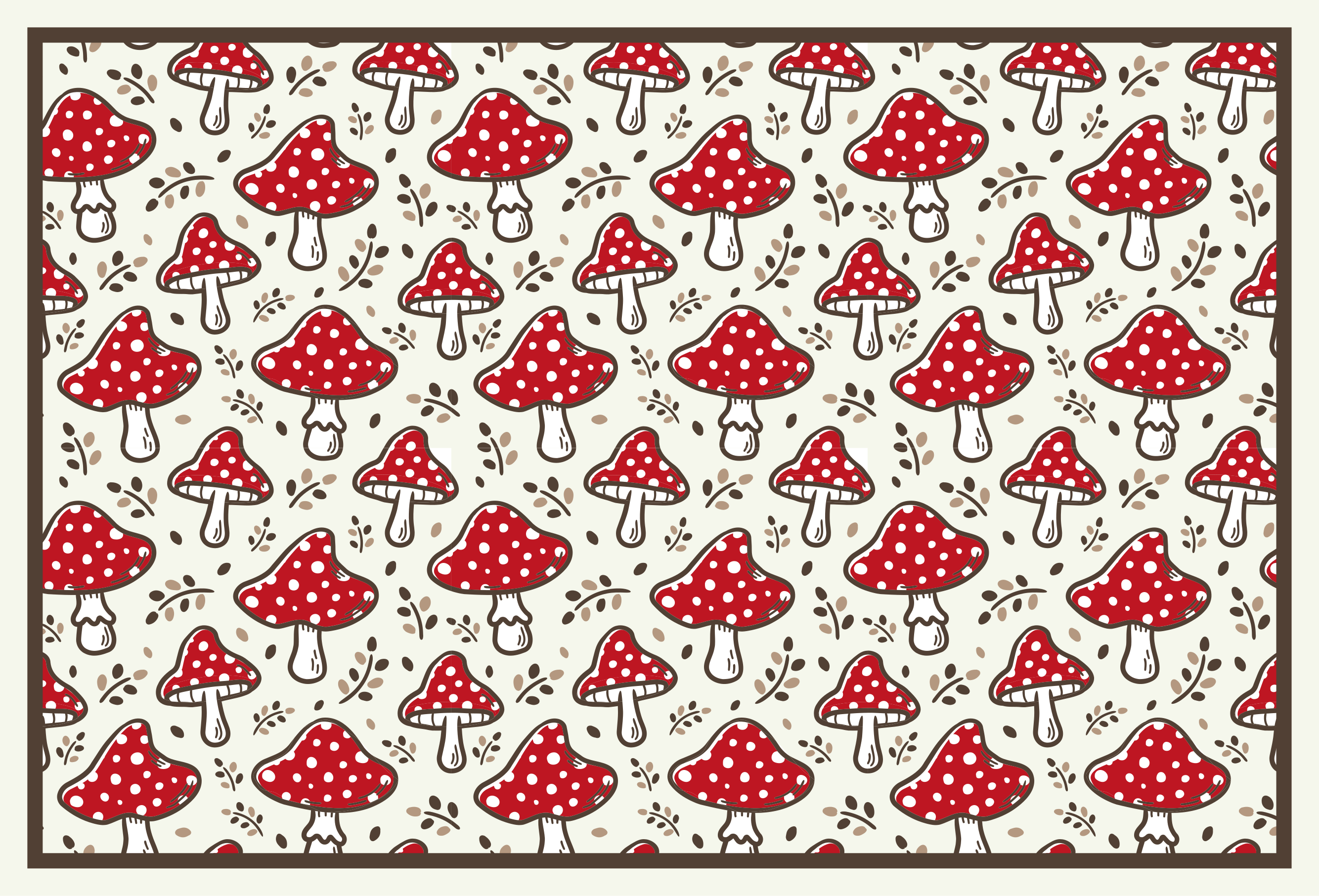 Playful Mushroom Motif nature rug - TenStickers