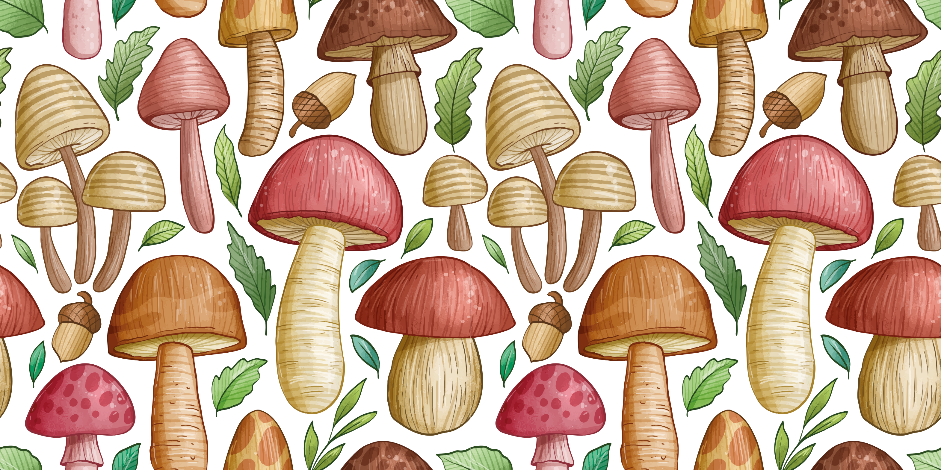 Playful Mushroom Variety nature rug - TenStickers