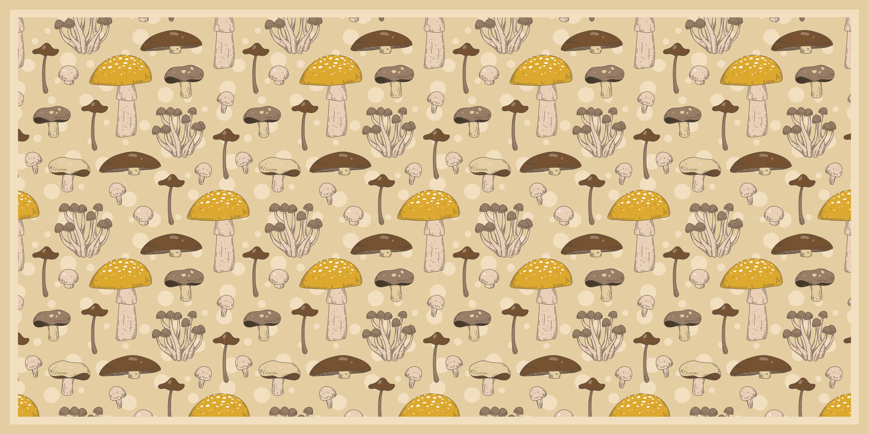 Mushroom Forest Pattern kitchen vinyl mat - TenStickers